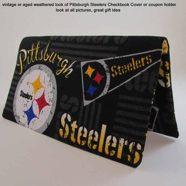 Pittsburgh Steelers Licensed Fabric Checkbook Cover or Coupon Holder - Great Gift Idea - Check Book Cover, Wallets , Purses - Money Holder