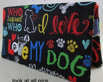 Checkbook Cover I Love My Dog, Coupon or Money Holder, Pet Gift Idea