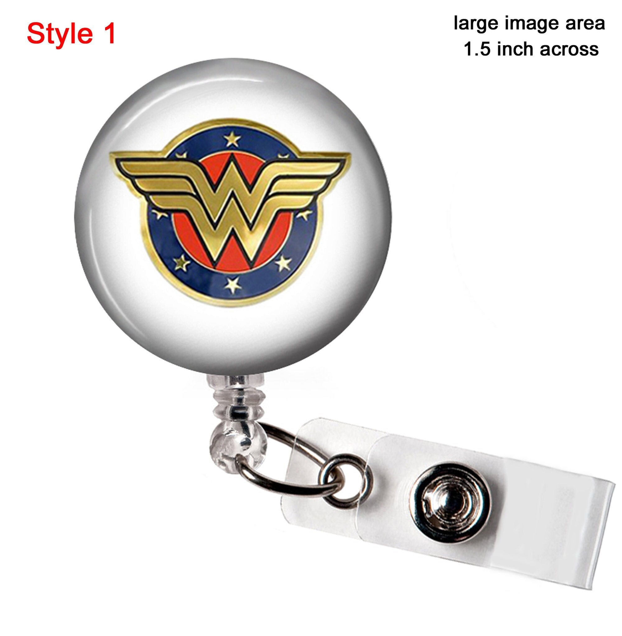 Wonder Woman Badge Reel or Keychain 043 Wonder Woman 3 Styles of Badge Reels  or Keychain Wonder Woman Name Badge ID Gift Idea Keychain 