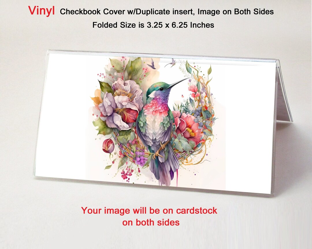 Hummingbird 6 Vinyl Checkbook Cover - Includes Duplicate Insert - Top ...