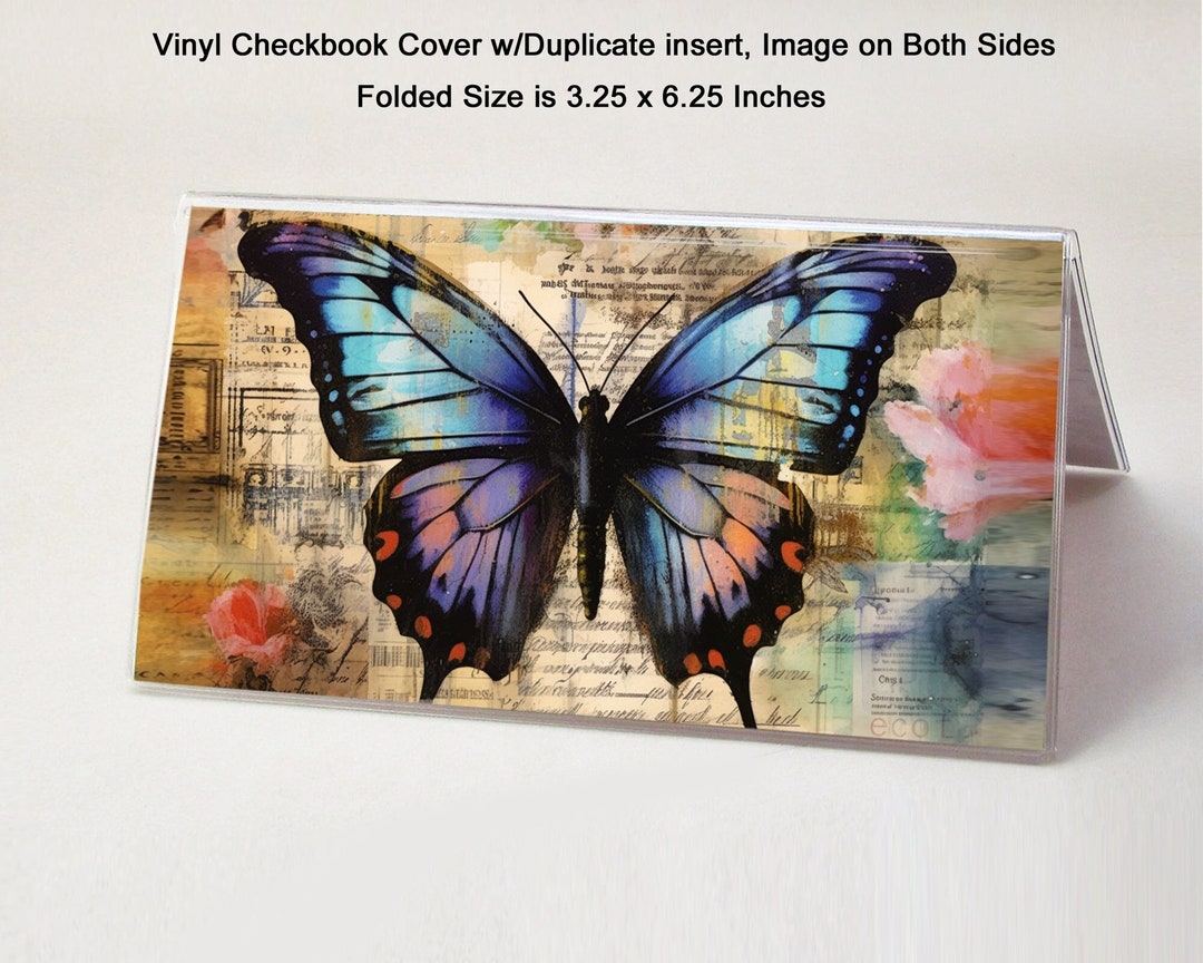 Butterfly 1 Vinyl Checkbook Cover Includes Duplicate Insert Etsy