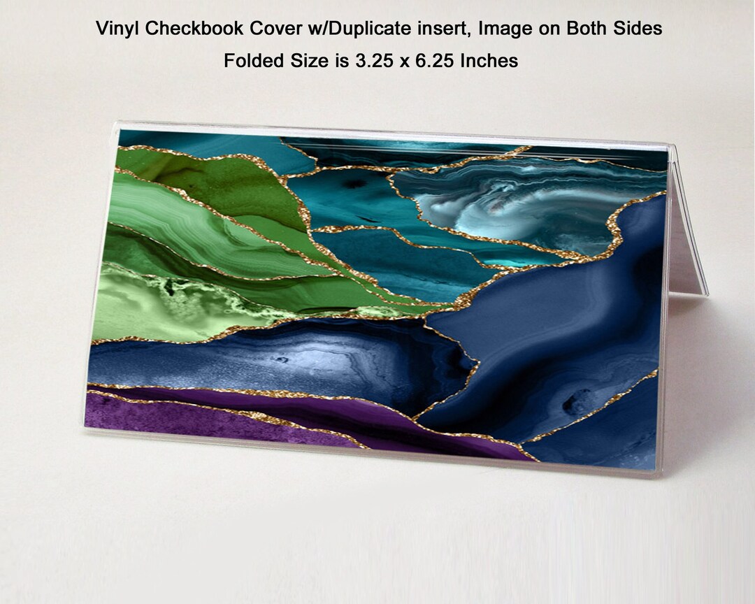 Peacock Colors Design Vinyl Checkbook Cover Includes Etsy