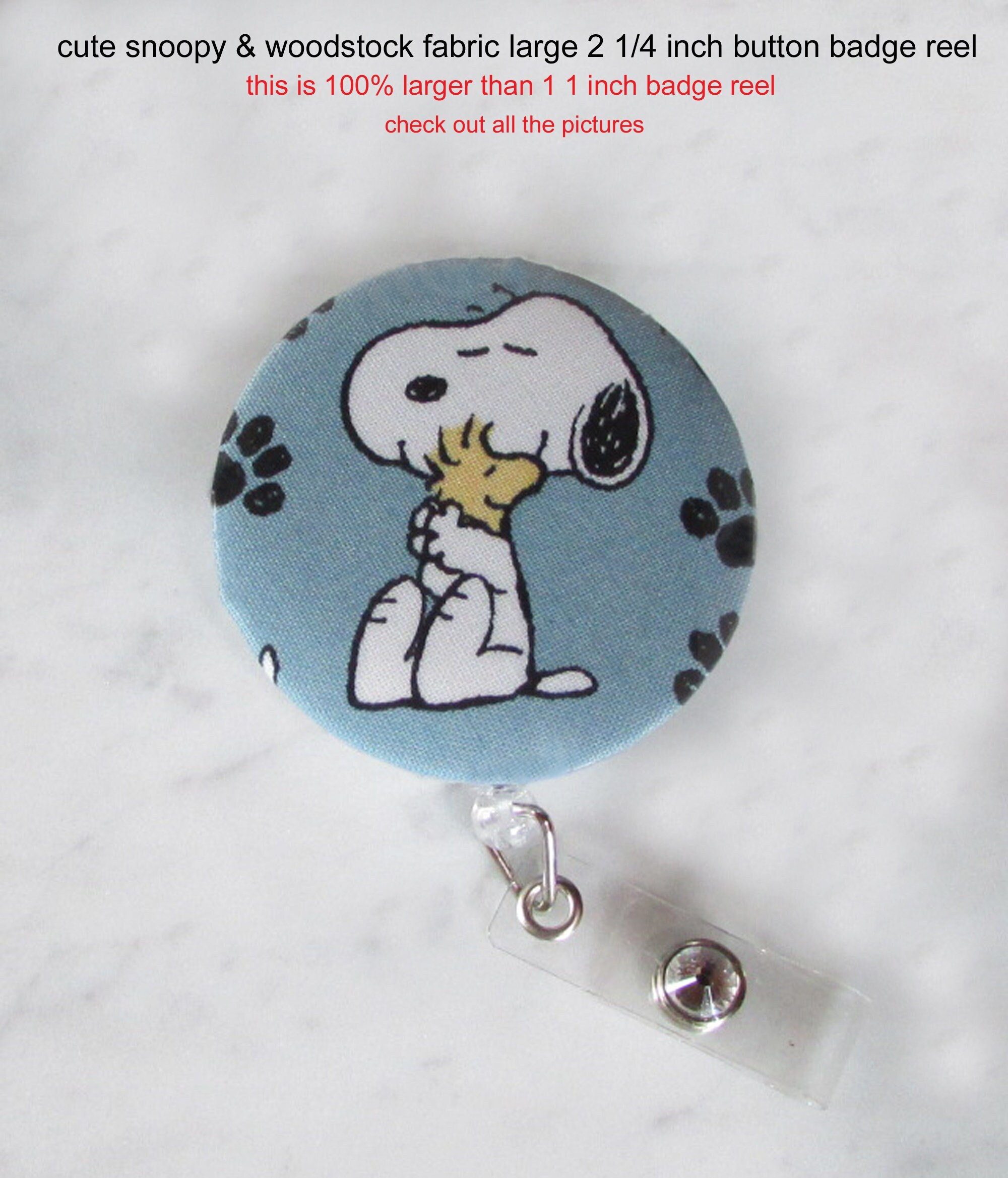 Peanuts Joe Cool and Woodstock Badge Reel 