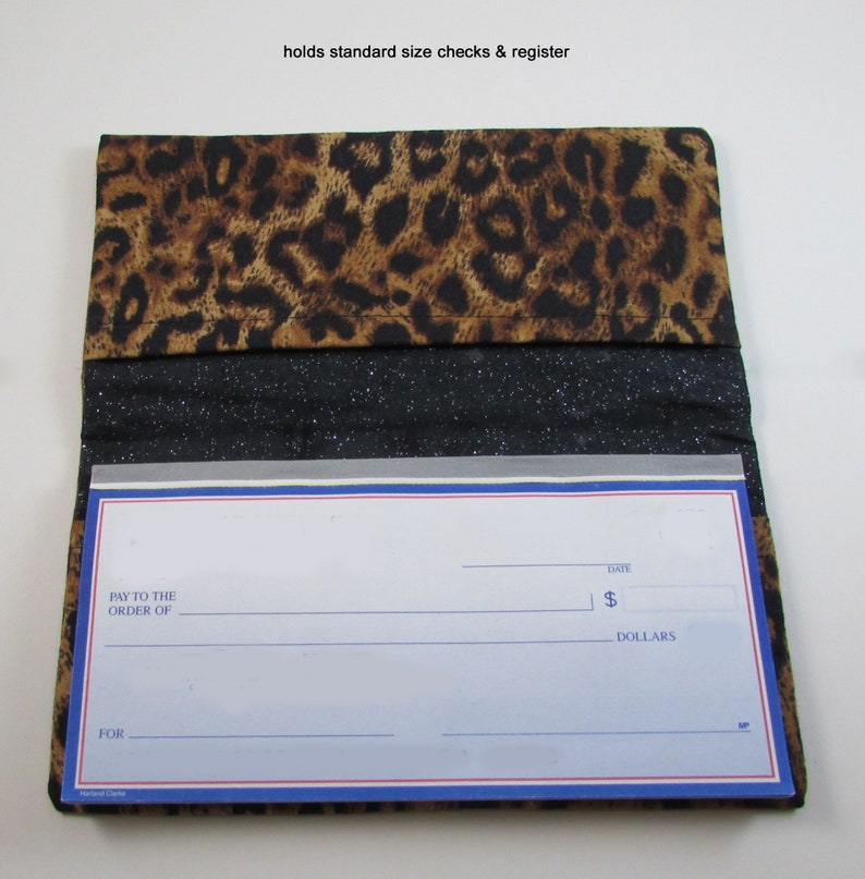 Leopard Print Fabric Checkbook Cover - Coupon or Money Holder - Leopard ...