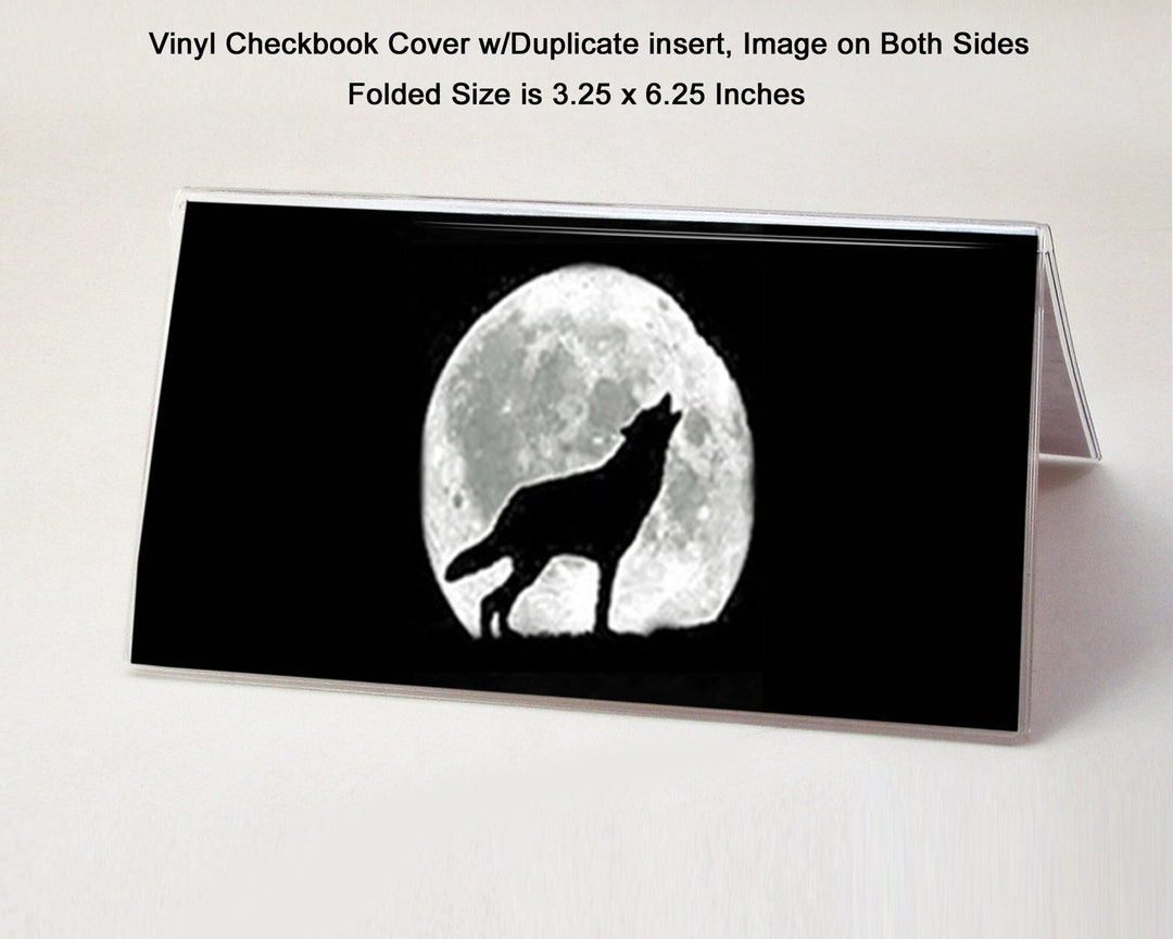 Wolf and Moon Vinyl Checkbook Cover Includes Duplicate Etsy