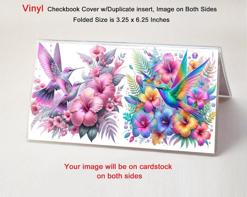 Hummingbird 12 Vinyl Checkbook Cover - Includes Duplicate Insert - Top ...