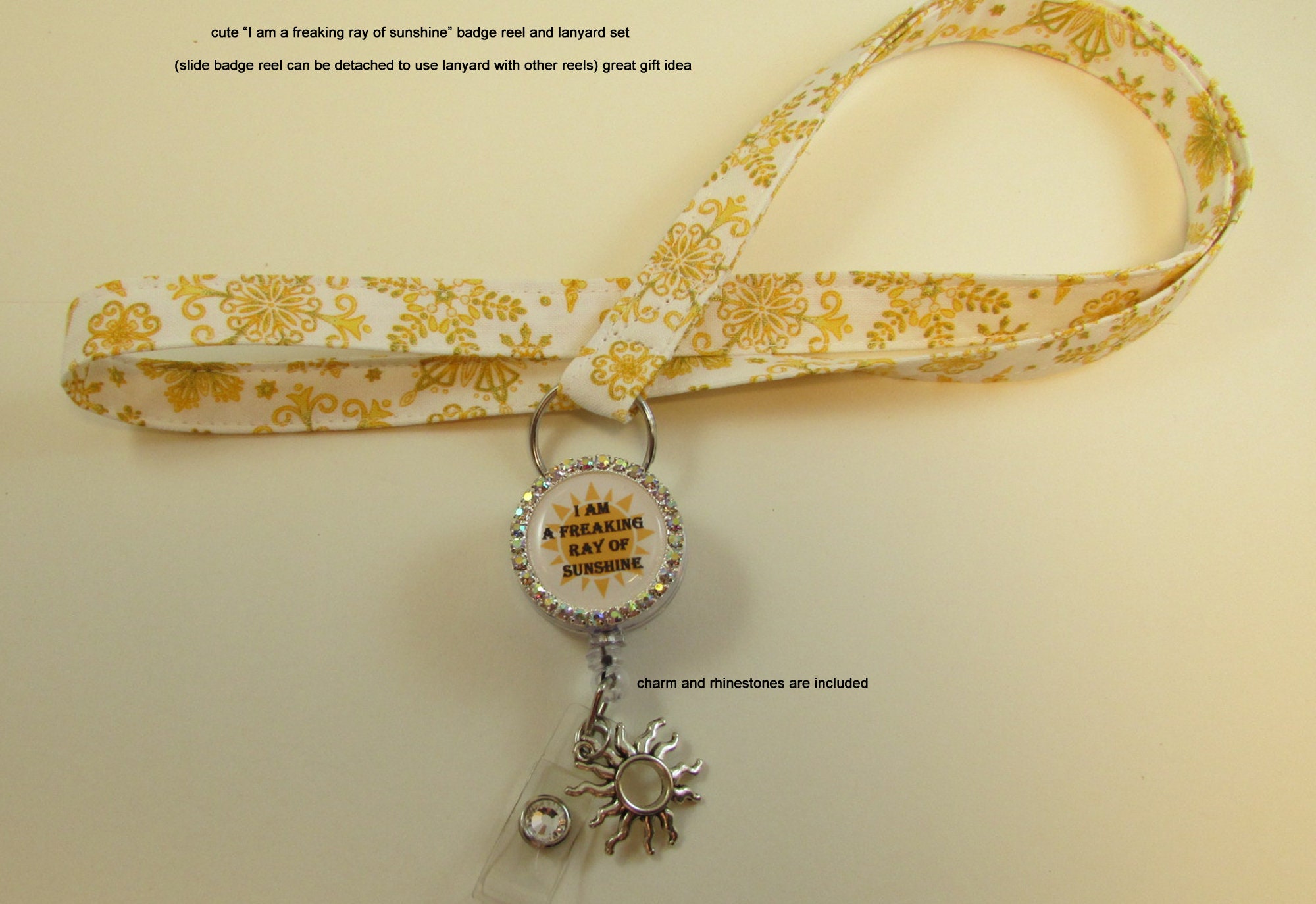 I Am A Ray of Sunshine Badge Reel and Lanyard Neck Lanyard