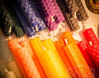 Mini Beeswax Spell Candles for Witchcraft & Wicca Spells. Fast burn.