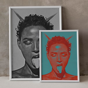 Waris Dirie Pop Art Portrait: Albert Watson Inspirierter Druck