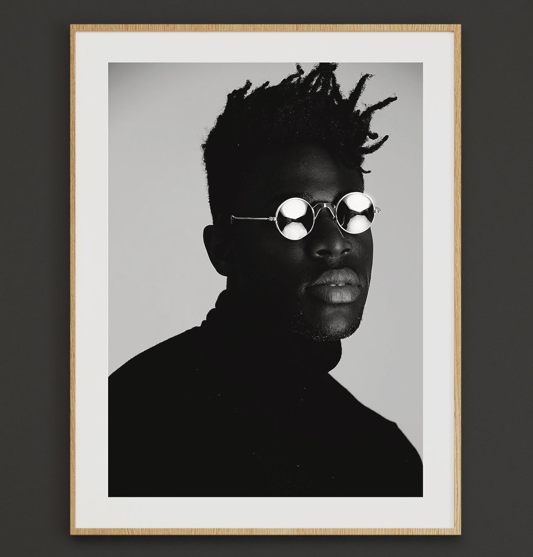Digital Poster, Black and White Poster Print, Stylish African American ...