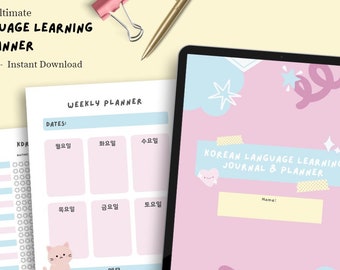 Digital Korean Learning Planner & Journal