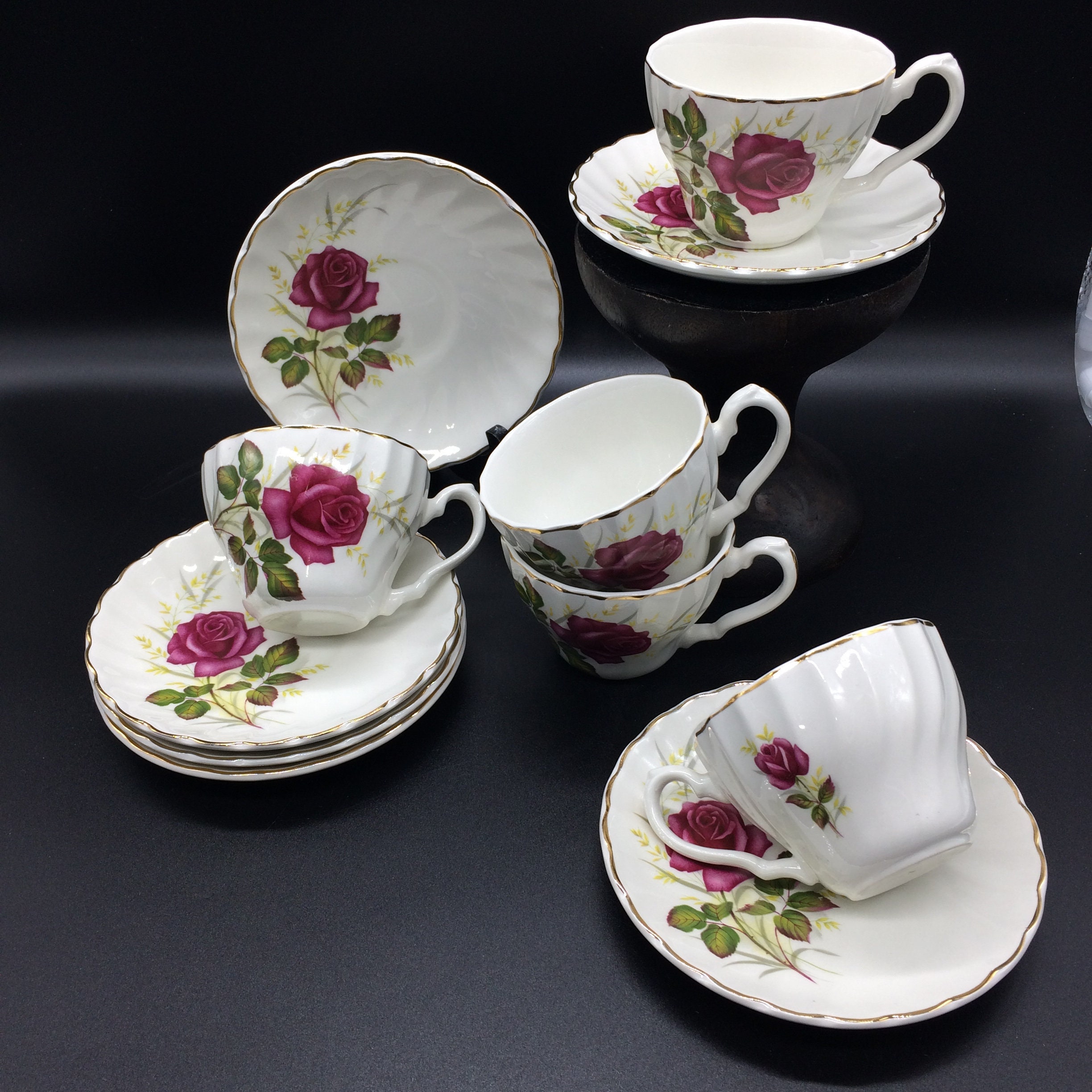 Myott Ironstone Ware Anniversary Rose Tea Coffee Cup Saucer Etsy