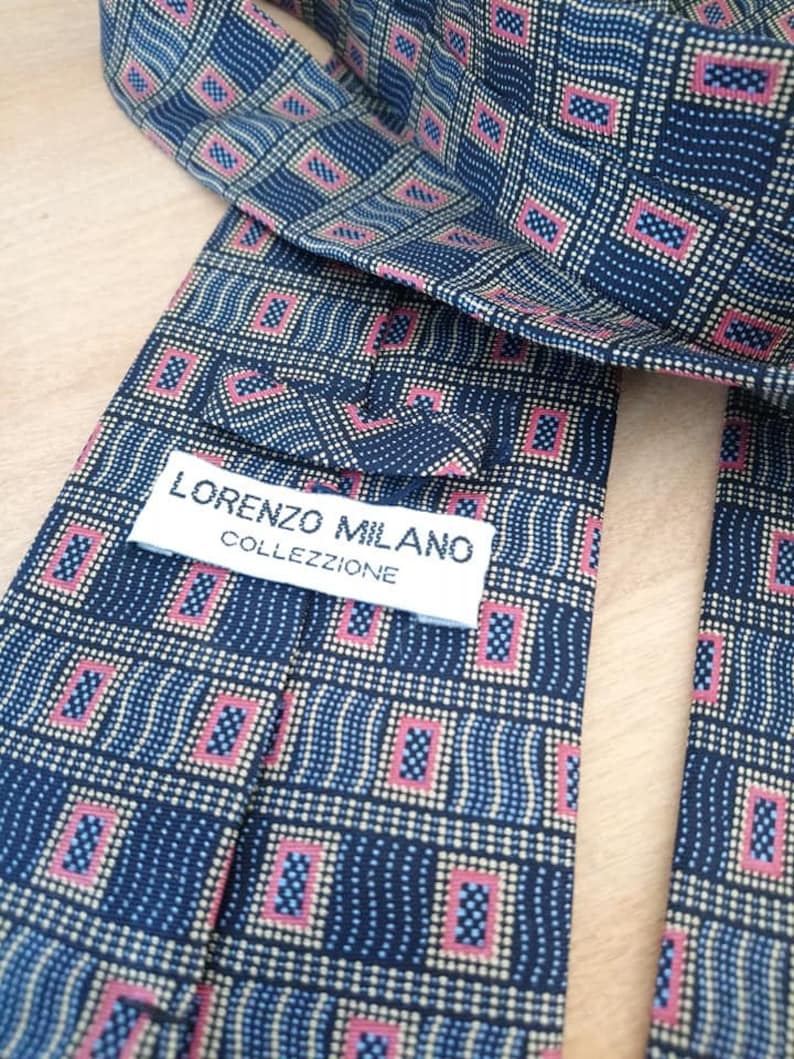 Vintage Necktie Lorenzo Milano Collezione 100/% Silk Made in China