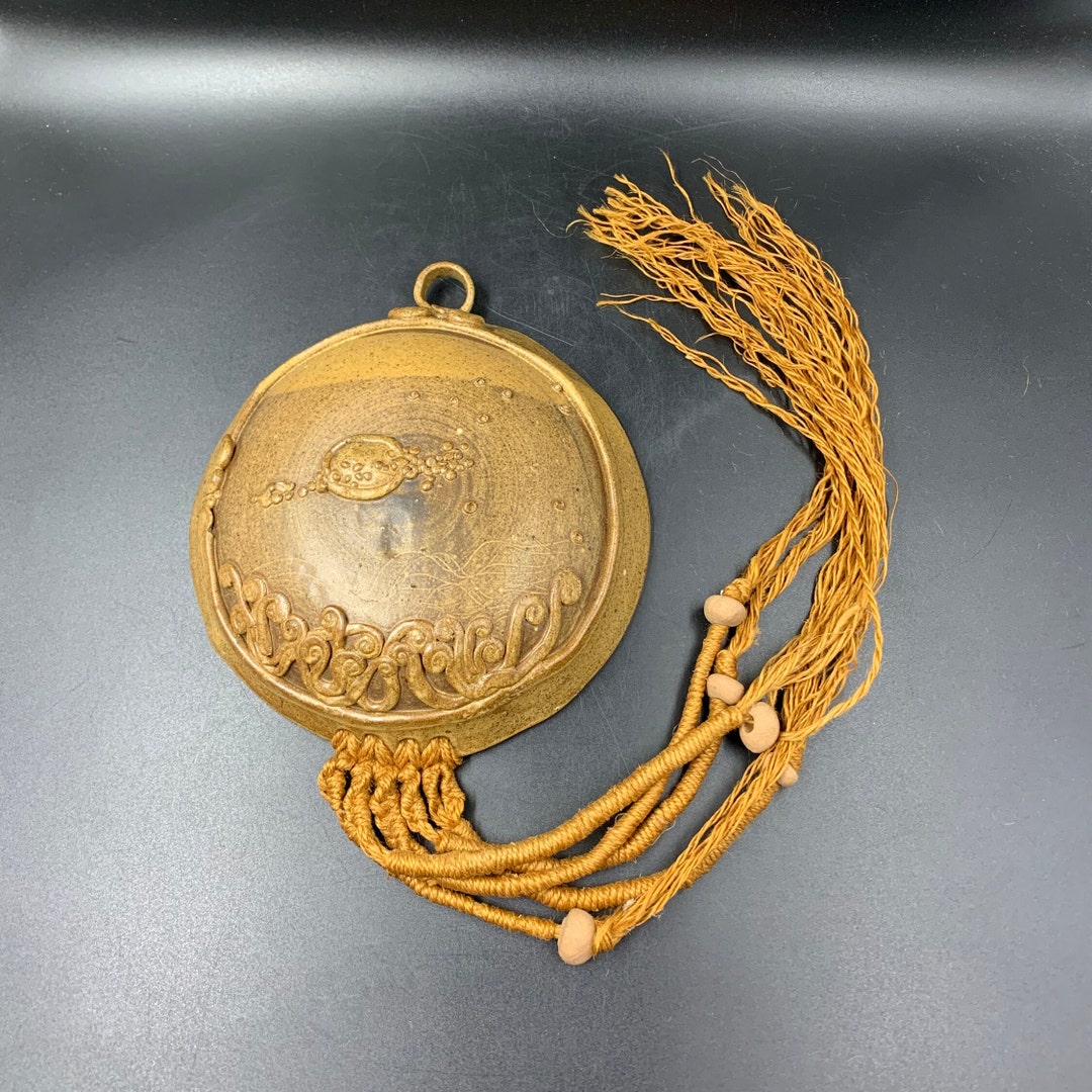 Vintage Pottery Macramé Wall Hanging Signed Titled MCM Boho Bohemian Etsy