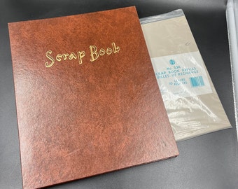 2 Vintage Unused Scrapbooks by De Luxe Craft Red and Brown