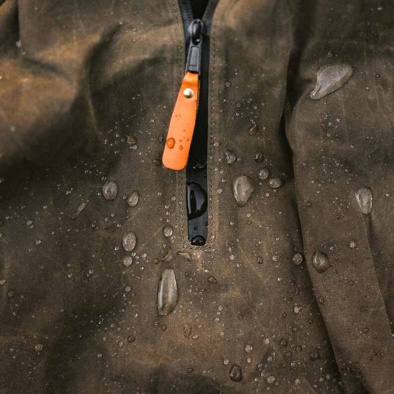 Poncho impermeable de lona encerada, manta para picnic, poncho impermeable de playa, abrigo militar, regalo para hombre. imagen 11