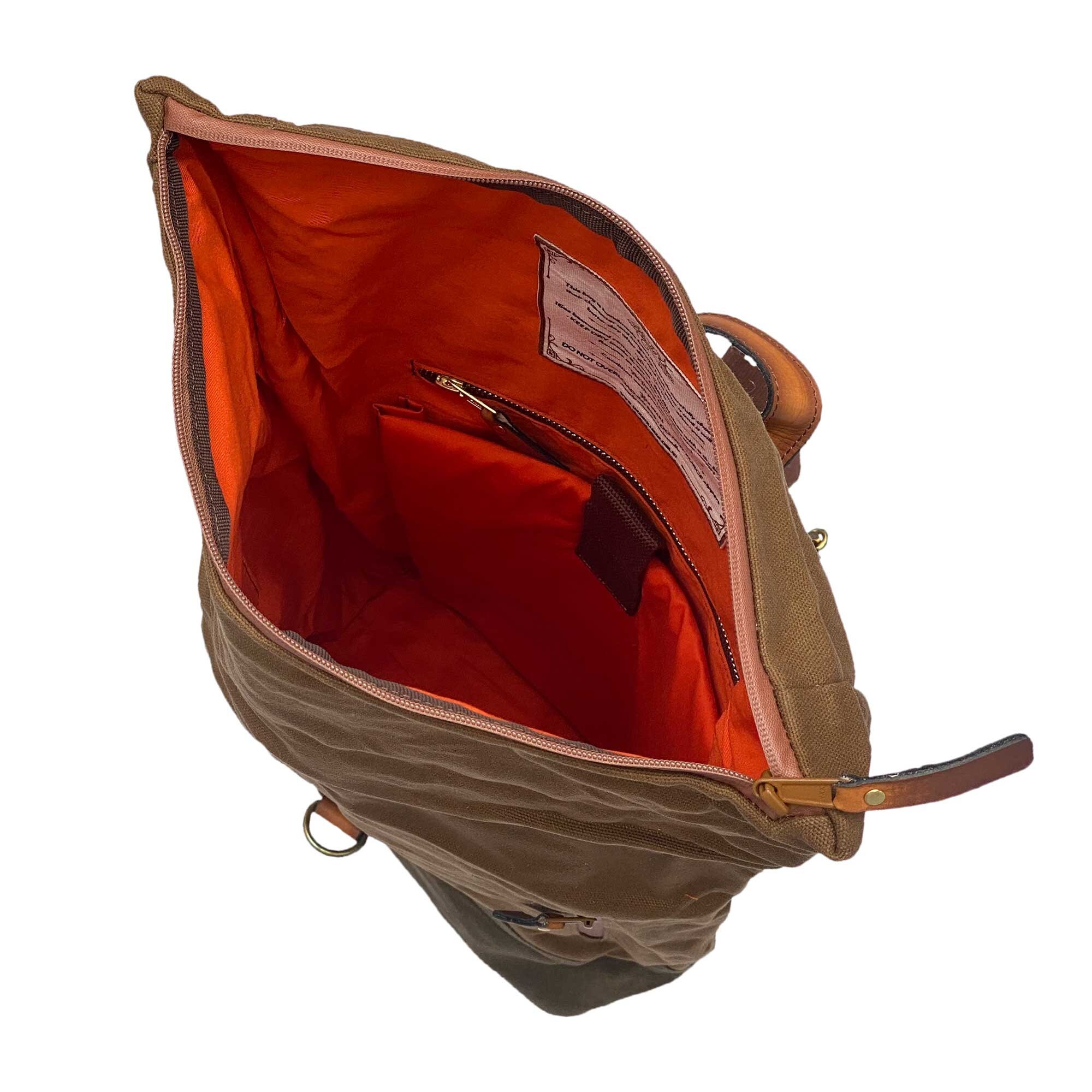 Wax Canvas Backpack Waxed Canvas Vintage Leather Backpack / Etsy