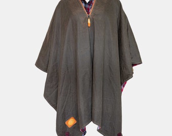 Canvas poncho, poncho voor mannen, man poncho, katoenen poncho, poncho sjaal, vintage man kleding, cadeau voor mannen, caming poncho