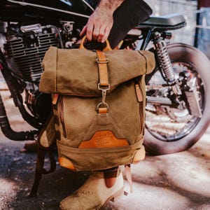 Laptop Backpack, Canvas Backpack, Roll Top Bag, Work Backpack, Waxed Canvas Bag, Backpack Women, Motorcycle Backpack