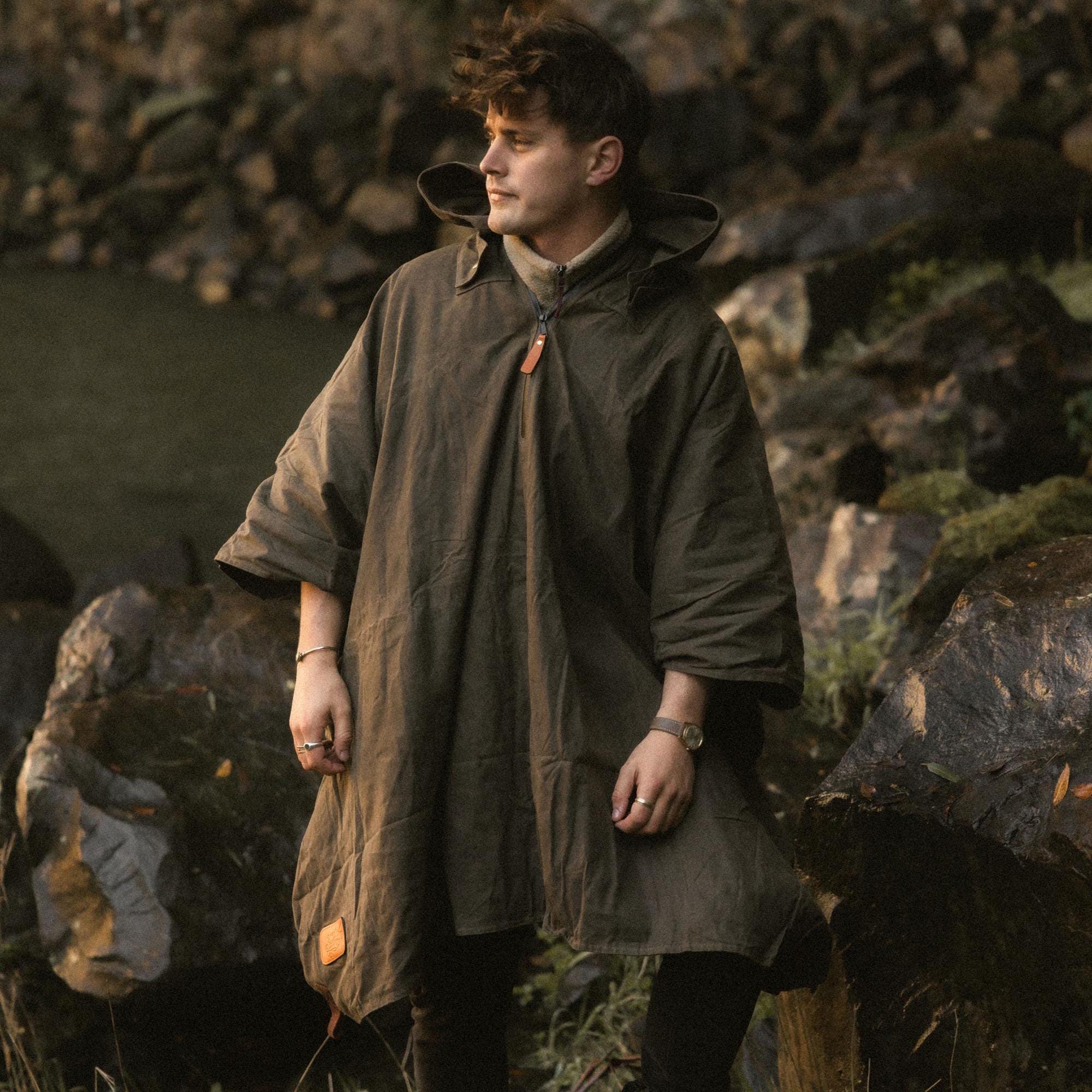 Canvas Poncho, Man Poncho, Genuine Military Groundsheet, Oilskin