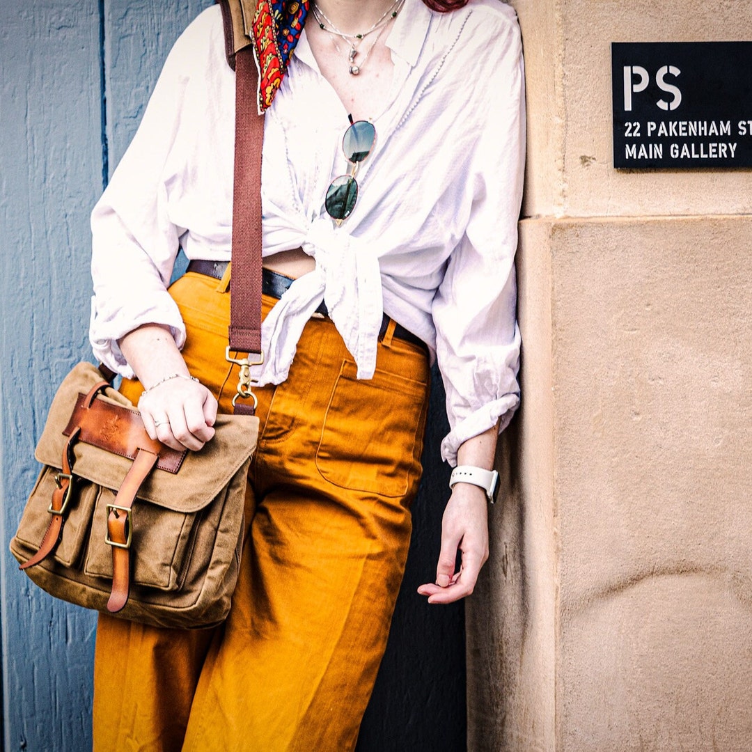 Messenger Bag Waxed Canvas Messenger Bag Laptop Bag Canvas Etsy Australia
