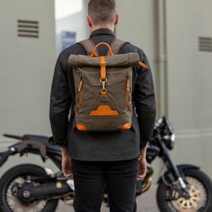 Canvas Backpack, Laptop Backpack, Leather Backpack, Canvas Bag, Teacher Backpack, Waxed Canvas Bag, Backpack Men, Fathers Day Gift