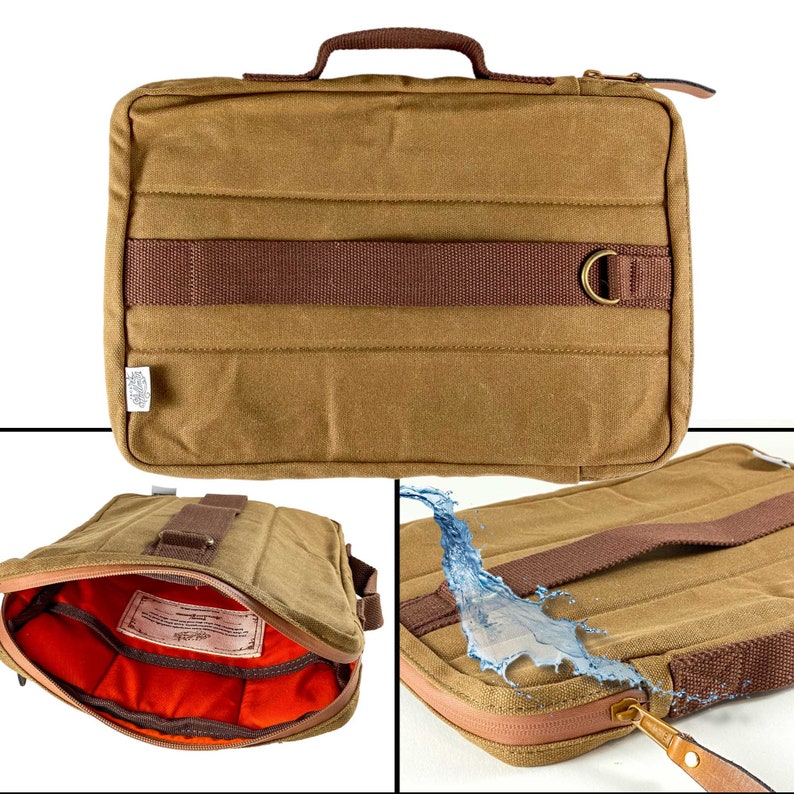 Waxed Canvas Laptop Bag Waterproof Sleeve Ipad Sleeve Etsy