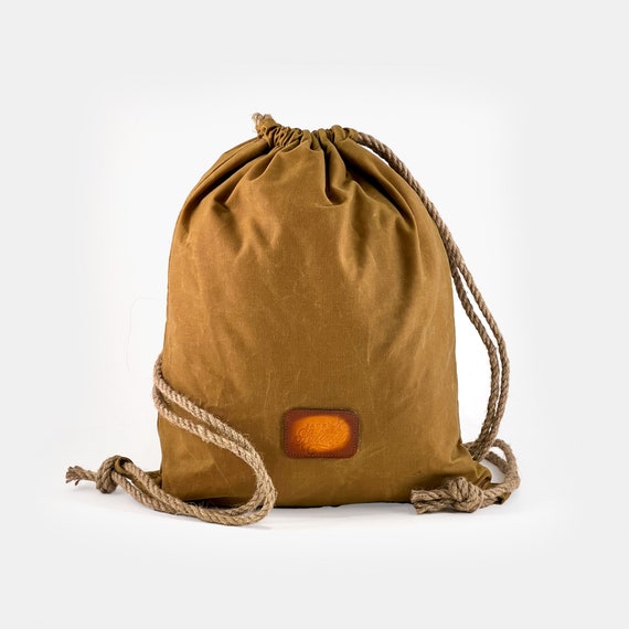 Cotton canvas drawstring clearance backpack