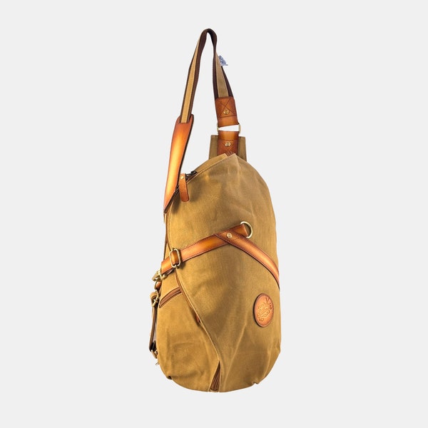 Nomadentasche, Umhängetasche Männer, Canvas-Umhängetasche, Herrentasche, Crossbody-Tasche aus Leder, gewachste Canvas-Umhängetasche,