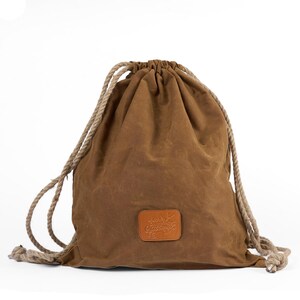 Mochila com cordão, sacola de compras reutilizável, sacola de lona encerada, presente de aniversário de um ano para namorado, bolsa casual para o dia a dia, bolsa impermeável