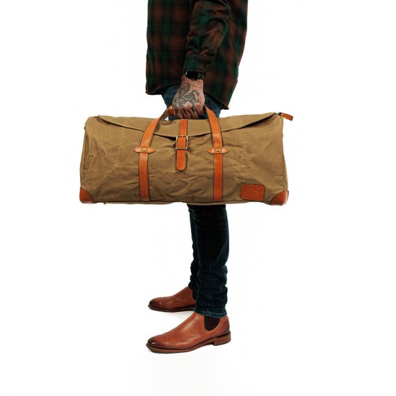 Weekend Bag Canvas Duffle Bag Travel Bag Waxed Canvas Bag Designer Bag Gift Bag Camping Bag Airport Bag Suitcase Duffle Etsy Canada