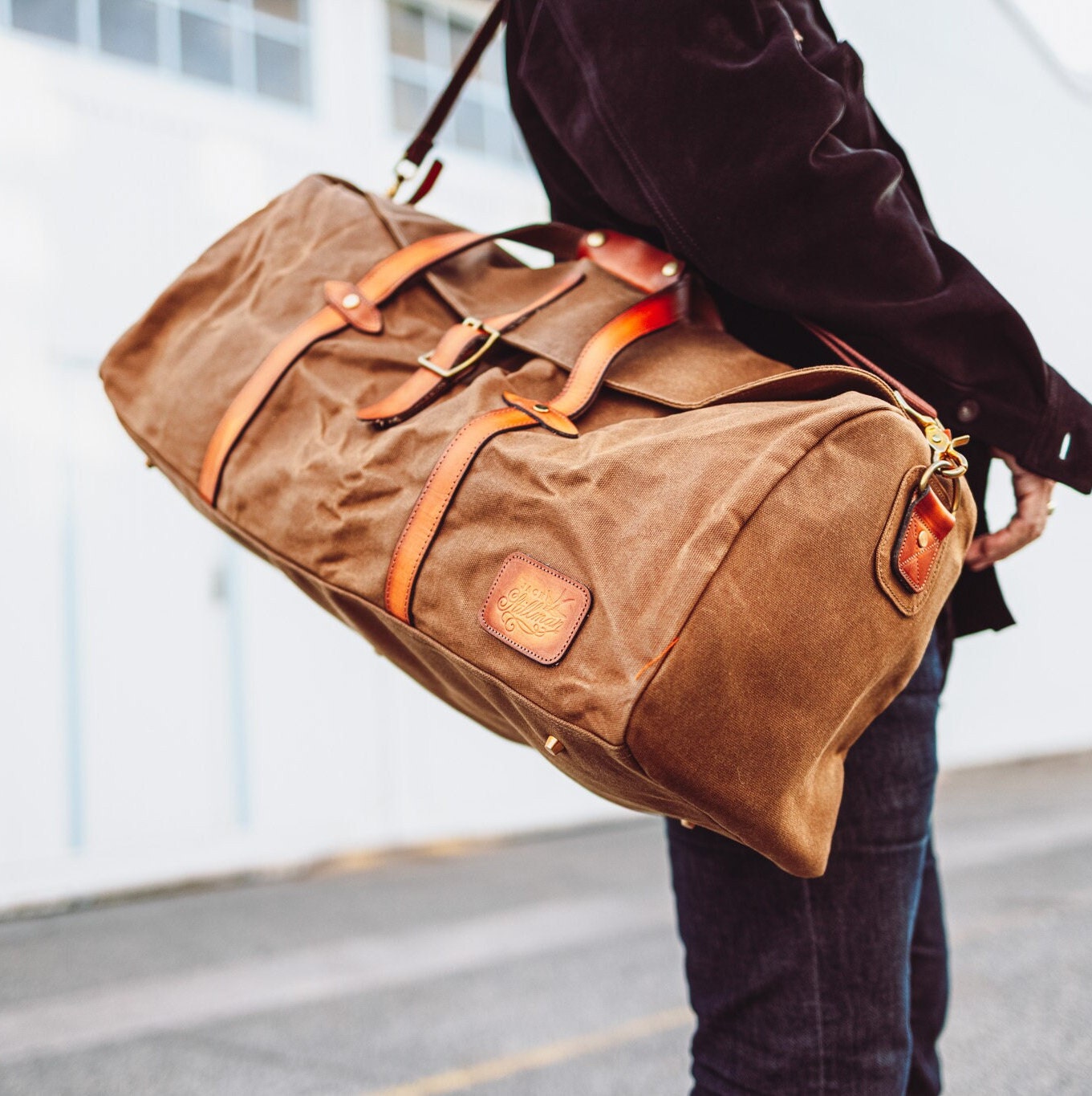 waxed canvas weekender bag