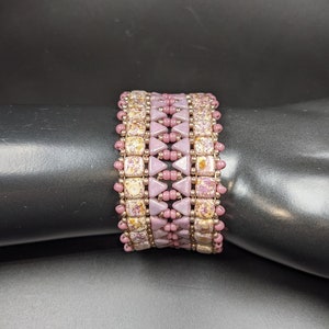 Wide Tile Bracelet in soft Pink and Gold