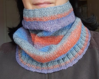 Knitting Pattern for Neck Warmer - Cowls Shawls - PDF Instant Download - Gradient Fingering Weight Yarn
