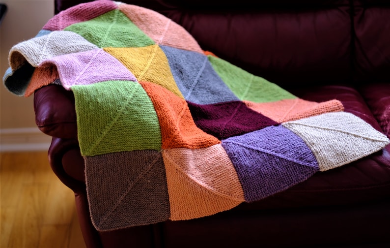 Knitting Pattern Mitered Square Blanket Advanced Knitter Soft Merino