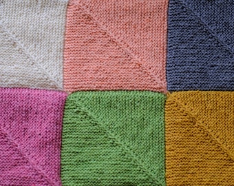 Knitting Pattern Only in English Mitered Square Blanket