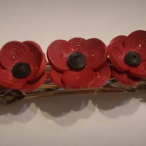 Fermaglio per capelli fatto a mano quilled - Motivo di ricamo popolare ungherese ripensato - Barrette - Ornamento quilling