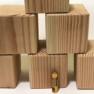 12 large SANDED wood blocks for crafts or dice, approx 3.5" x 3.5", all natural wood