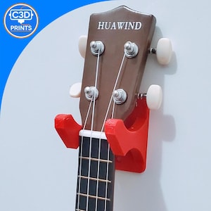Soporte de pared para ukelele y guitarra: duradero y compacto, fácil de instalar, madera maciza.