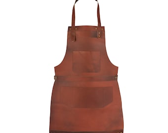 Tan Full Grain Leather Apron Butcher Apron -Cook Apron -BBQ Apron -Cooking Apron - Blacksmith Apron - Woodwork Apron - Christmas Gift