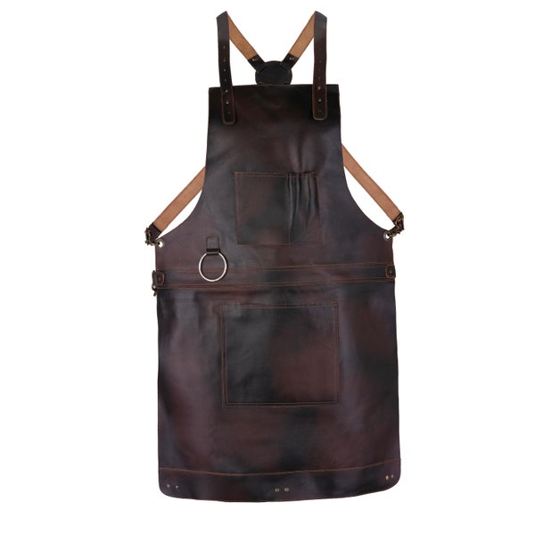 Dark Brown Full Grain Leather Apron Butcher Apron -Cook Apron -BBQ Apron -Cooking Apron - Blacksmith Apron - Barber Apron - woodwork apron