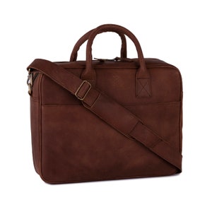 Bolso portátil de cuero marrón de grano completo delgado hombro portátil mensajero cuero real bolso de caballo loco bolso portátil cartera regalo de cumpleaños