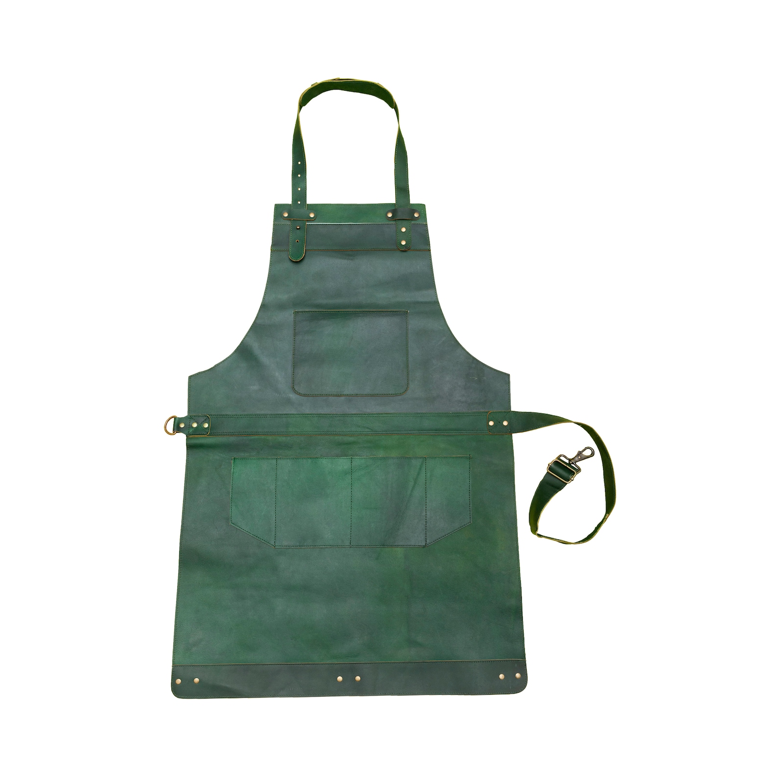 Green Real Leather Apron Butcher Apron cook Apron BBQ Apron Etsy