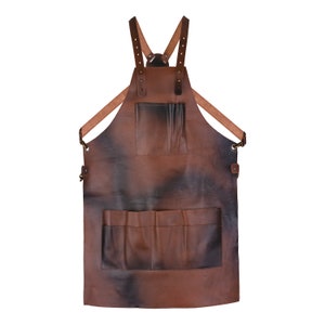 Leather Tool Working Apron 12 Pocket Tool Apron Unisex Leather Apron Cross Body Back Straps Adjustable Woodworking Gardening Apron image 1