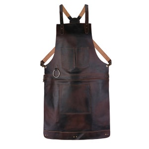 Dark Brown Full Grain Leather Apron Butcher Apron -Cook Apron -BBQ Apron -Cooking Apron - Blacksmith Apron - Barber Apron - woodwork apron