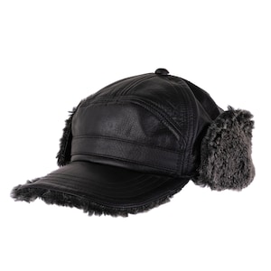 Handgefertigte Leder Winter Baseballmütze Ohrenklappe ausgestattet Hüte Männer weicher Jagdhut, Ohr Klappen Hut Trapper Hut, Winter warme Mütze, Weihnachtsgeschenk