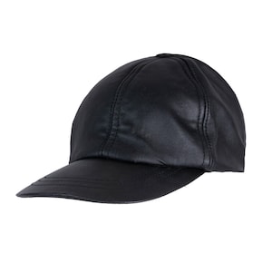 Black Leather Baseball Cap,Handmade Leather Hat, Woman Leather Hat, Adjustable Leather Cap, Man Baseball Cap, Christmas Gift