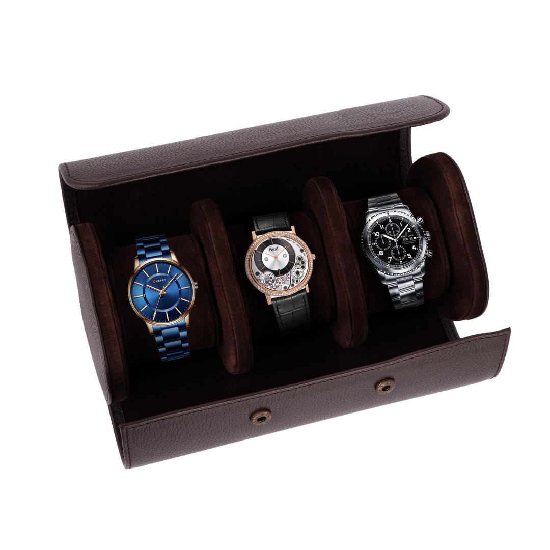 Rotolo porta orologi in pelle di lusso Leathershire, scatola - Main Image