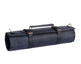 Full Grain Handmade Waxed Black Leather Chef Roll, Tool Holder, Leather Roll Bag, Chef Birthday Gift , Chef Case chef Roll, Birthday Gift