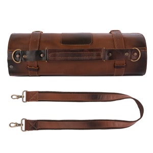 Full Grain 10 Pocket Handmade Leather Chef Roll , Tool Leather Roll Bag, Birthday Gift , Chef Gift for professional Chef Travel Bag